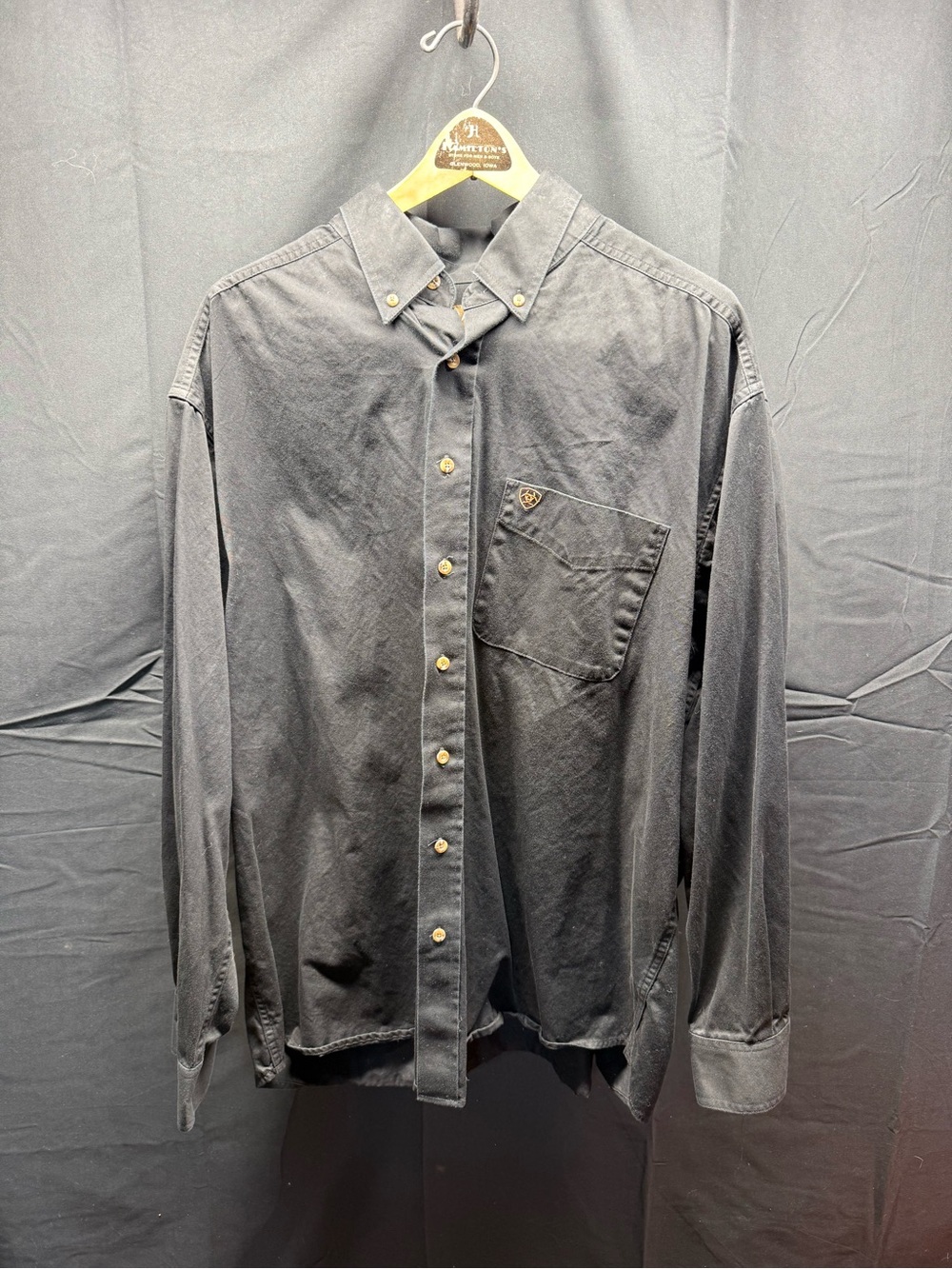 Ariat Men's Charcoal Button-Down Shirt Sz XXL (7aj)